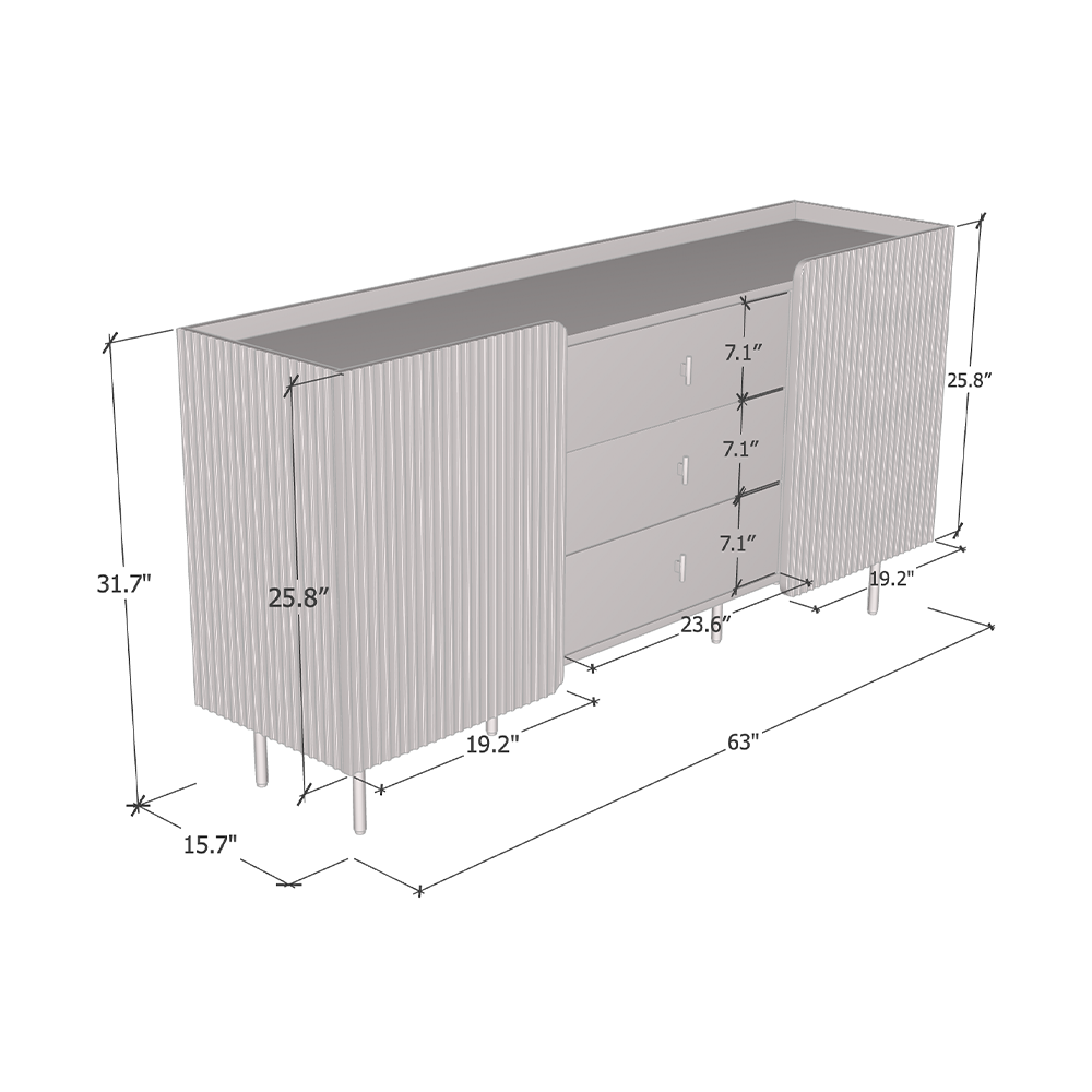 Dalia 2D3SZ Sideboard - Meble Furniture