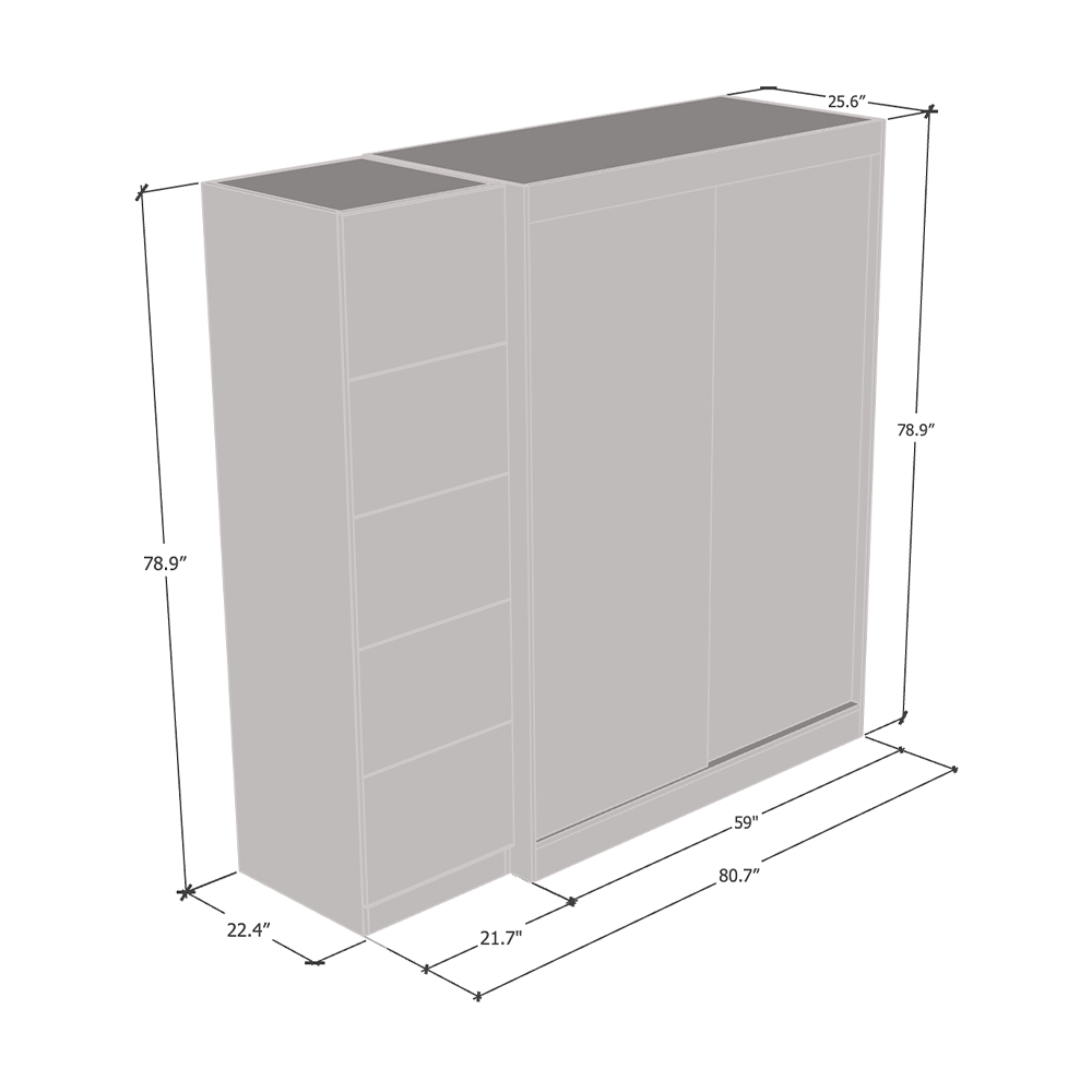 Aria 2D-EX Wardrobe with 2 Mirrors - Meble Furniture