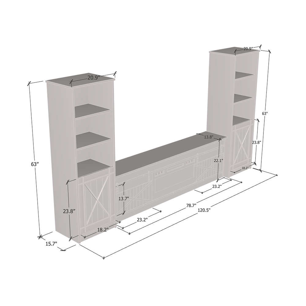 Granero BL-EF Fireplace Entertainment Center - Meble Furniture