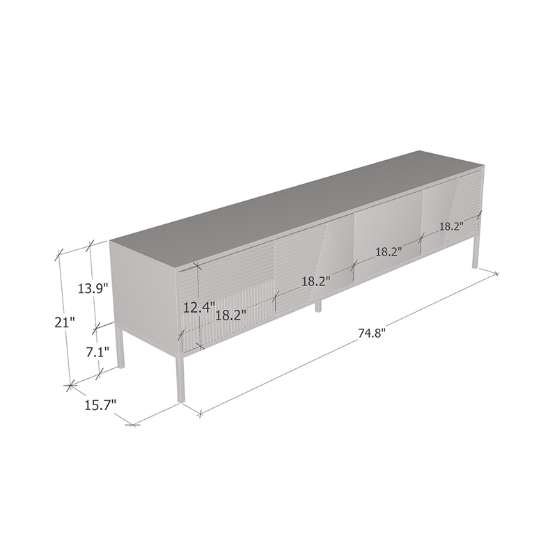 Debora 01 TV Stand dimensions diagram