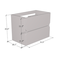 Azurro 2S 80 Floating Bathroom Vanity, dimensions diagram