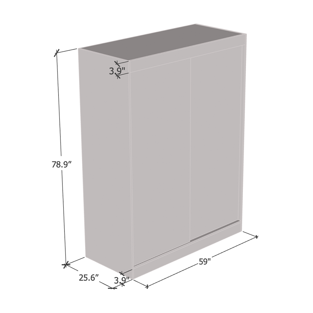 Aria 2D Wardrobe with All Mirror - Meble Furniture