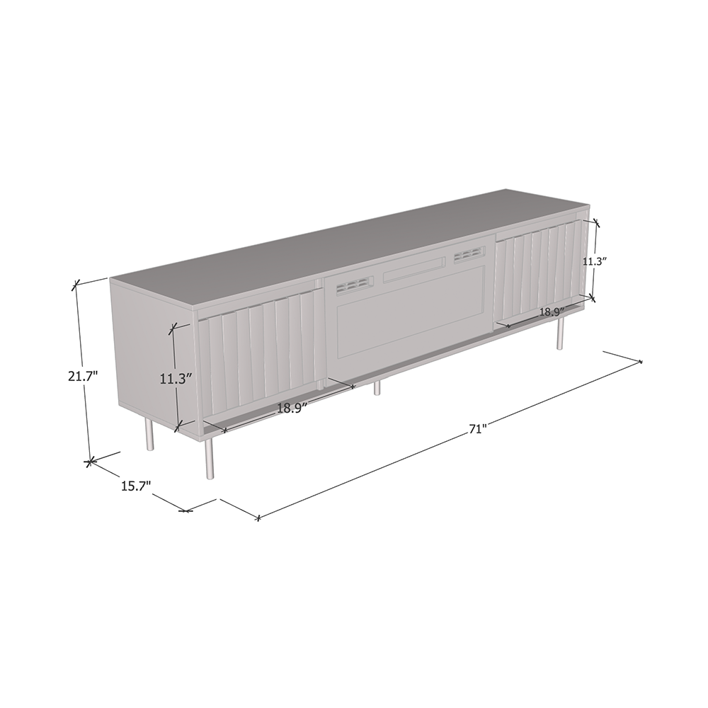Swing 180 BL-EF TV Stand, dimensions diagram