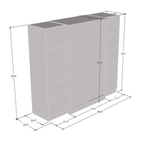Aria 2D120-EXEX Wardrobe, dimensions diagram