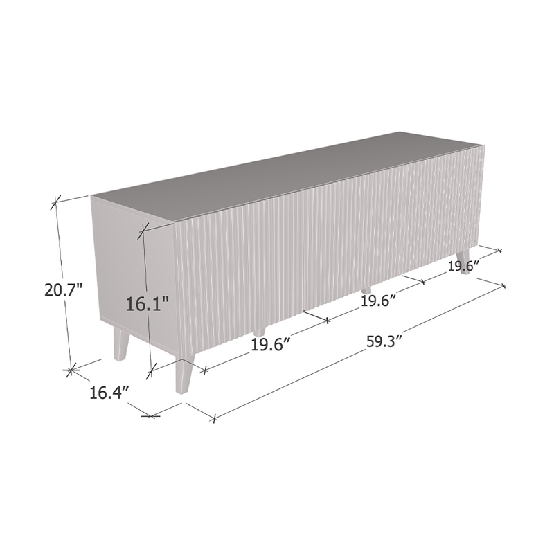 Pafos 3D TV Stand dimensions diagram