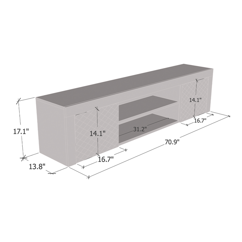 Dia 01 Floating TV Stand dimensions diagram