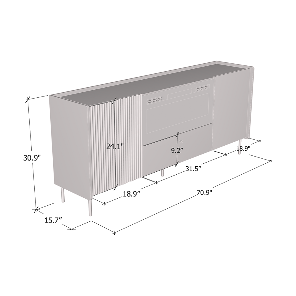 Brandy 180 BL-EF Fireplace Sideboard - Meble Furniture