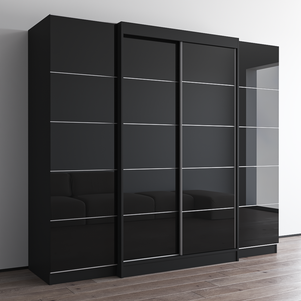 Aria 2D120-EXEX Wardrobe, Black, photo 2 of 6