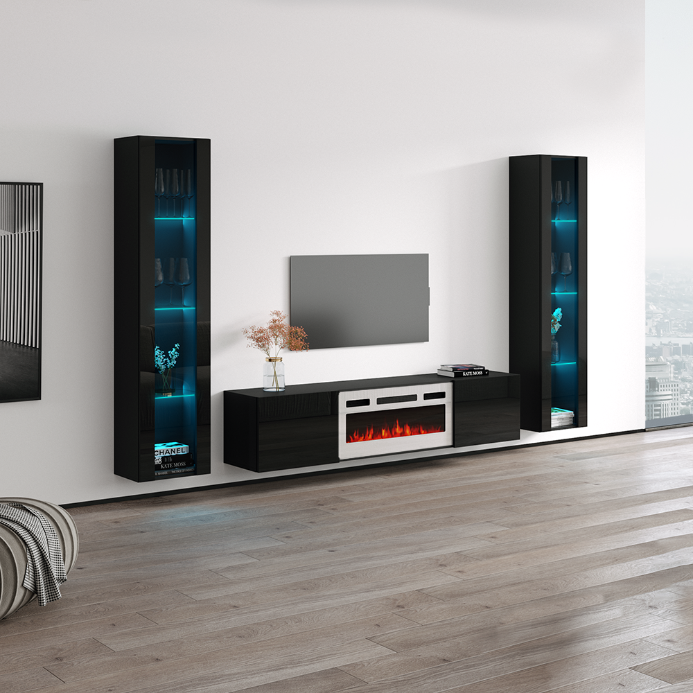 Cali WH-EF Floating Fireplace Entertainment Center - Meble Furniture