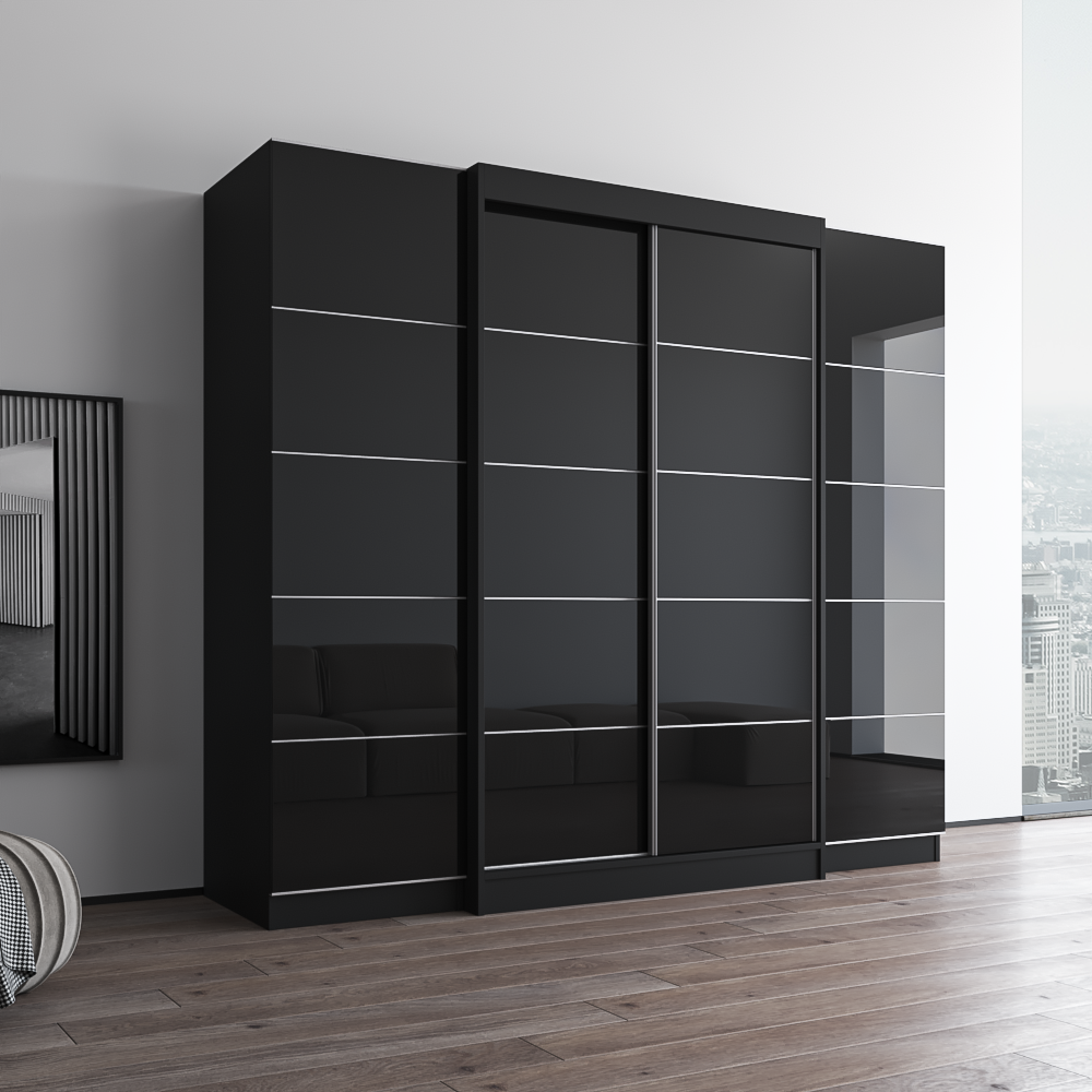 Aria 2D120-EXEX Wardrobe, Black, photo 3 of 6