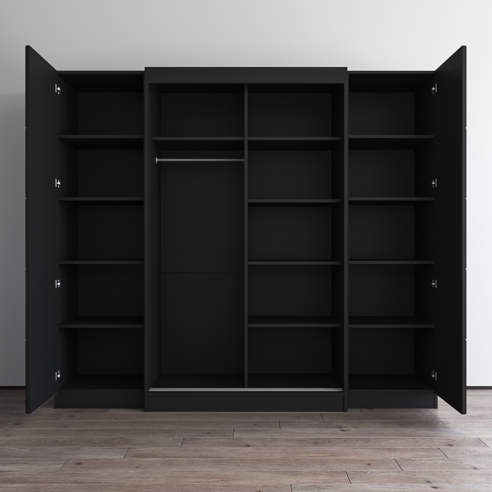 Aria 2D120-EXEX Wardrobe, Black, photo 5 of 6