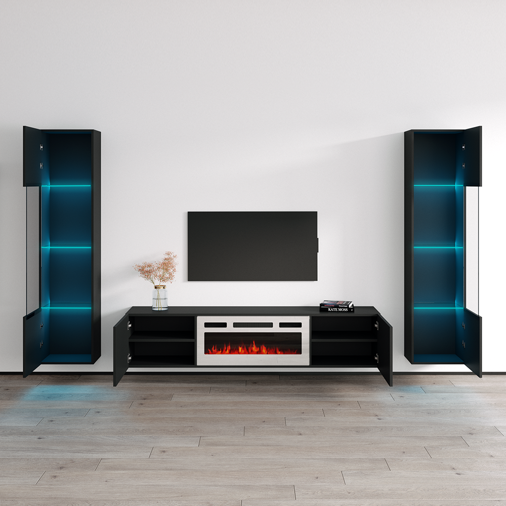 Cali WH-EF Floating Fireplace Entertainment Center - Meble Furniture