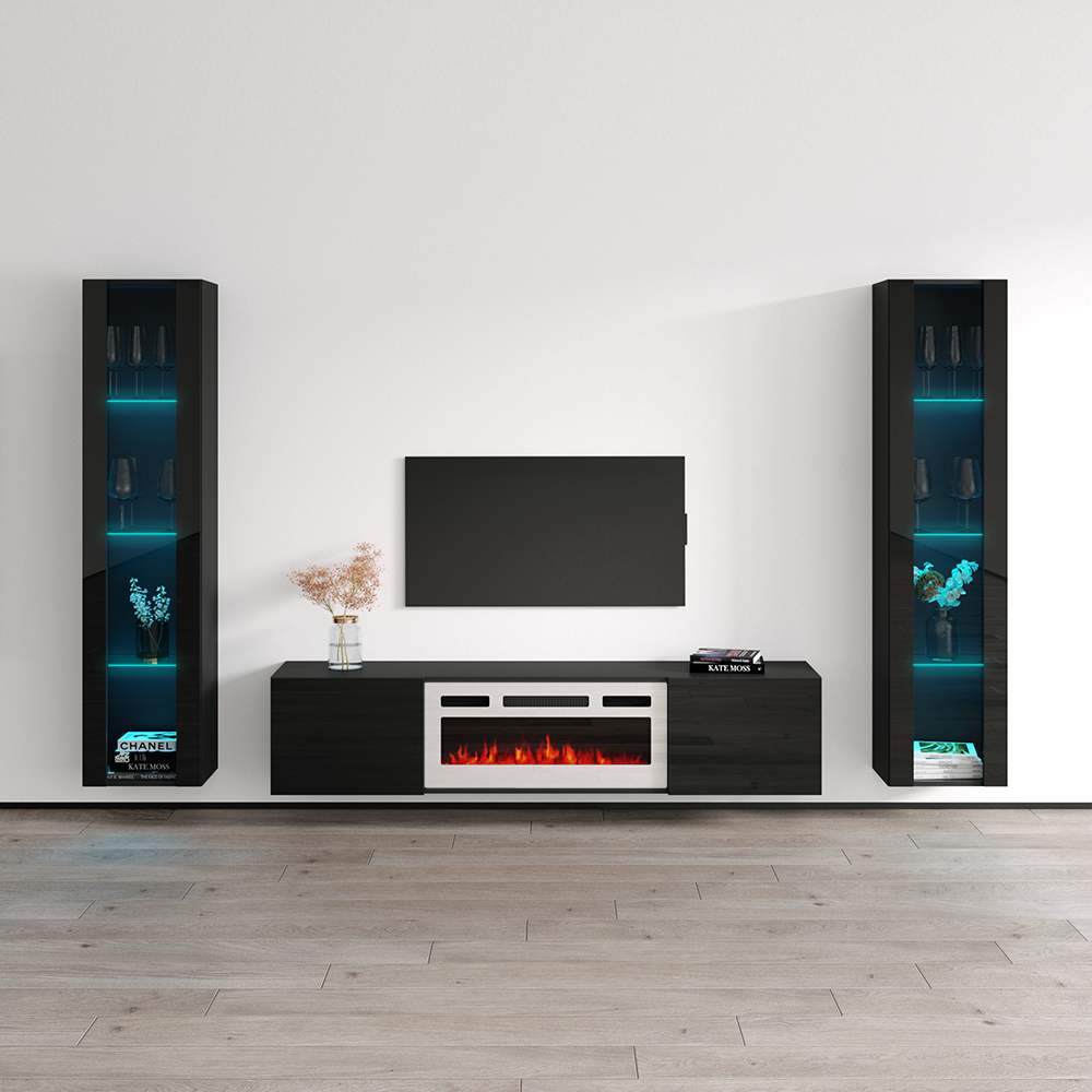 Cali WH-EF Floating Fireplace Entertainment Center - Meble Furniture