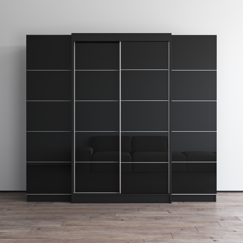 Aria 2D120-EXEX Wardrobe, Black, photo 1 of 6