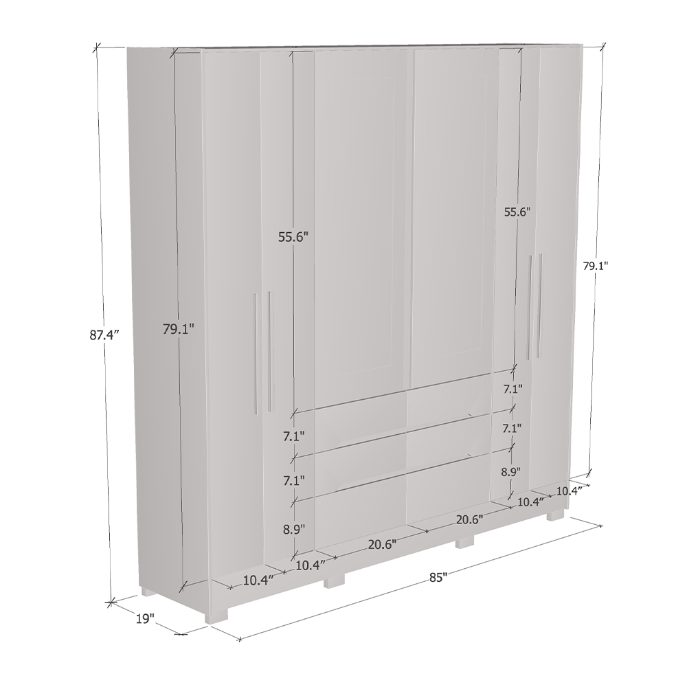 San Francisco Wardrobe, dimensions diagram