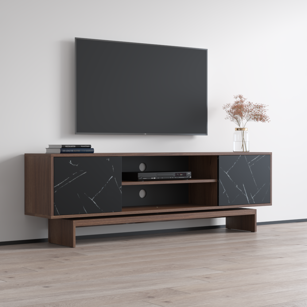 Gram TV Stand, Walnut/Black, photo 3 of 8
