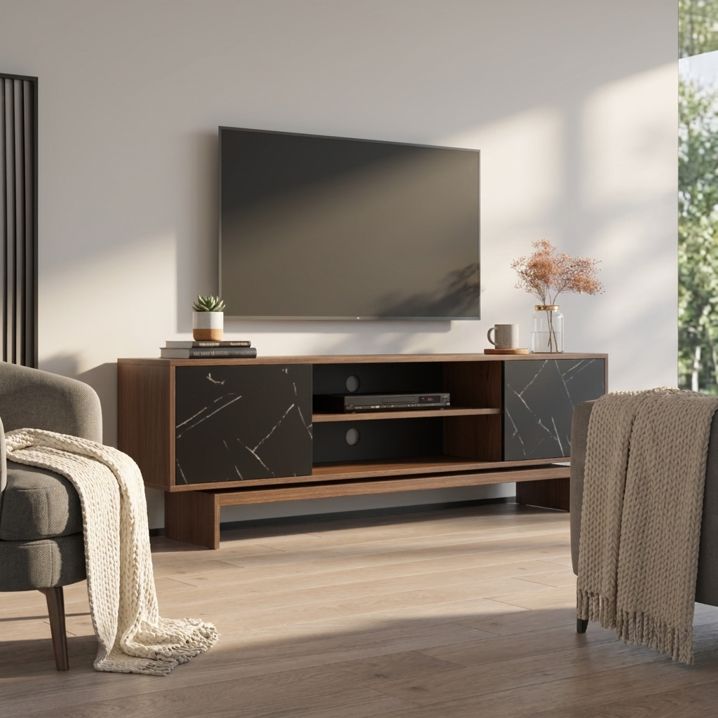 Gram TV Stand, Walnut/Black, photo 5 of 8