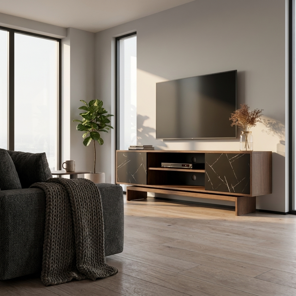 Gram TV Stand, Walnut/Black, photo 6 of 8