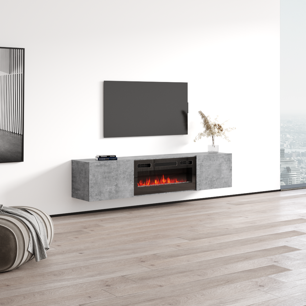 Baja BL-EF Floating Fireplace TV Stand - Meble Furniture