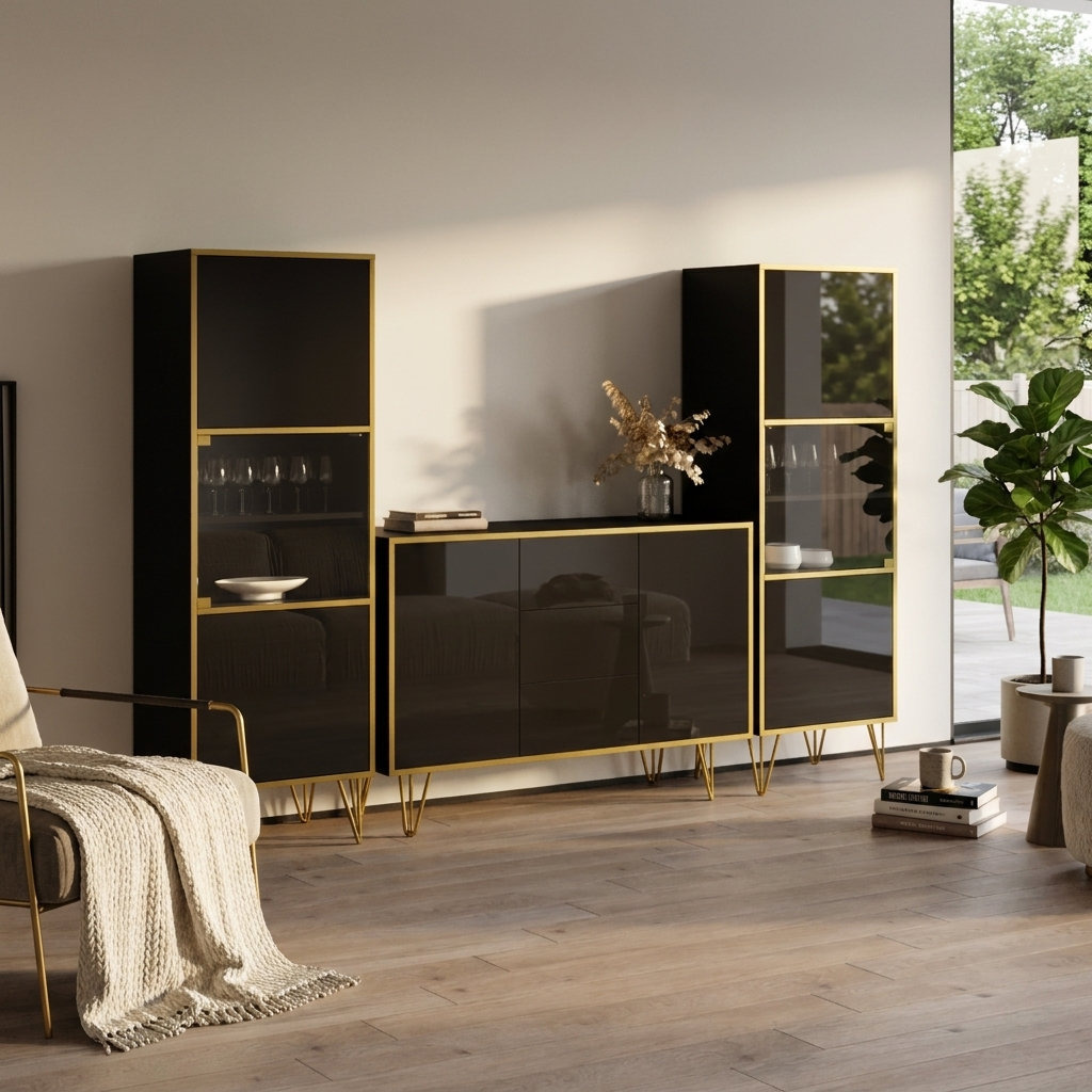 Peri SB-BK-BK Entertainment Center, Black, photo 5 of 6