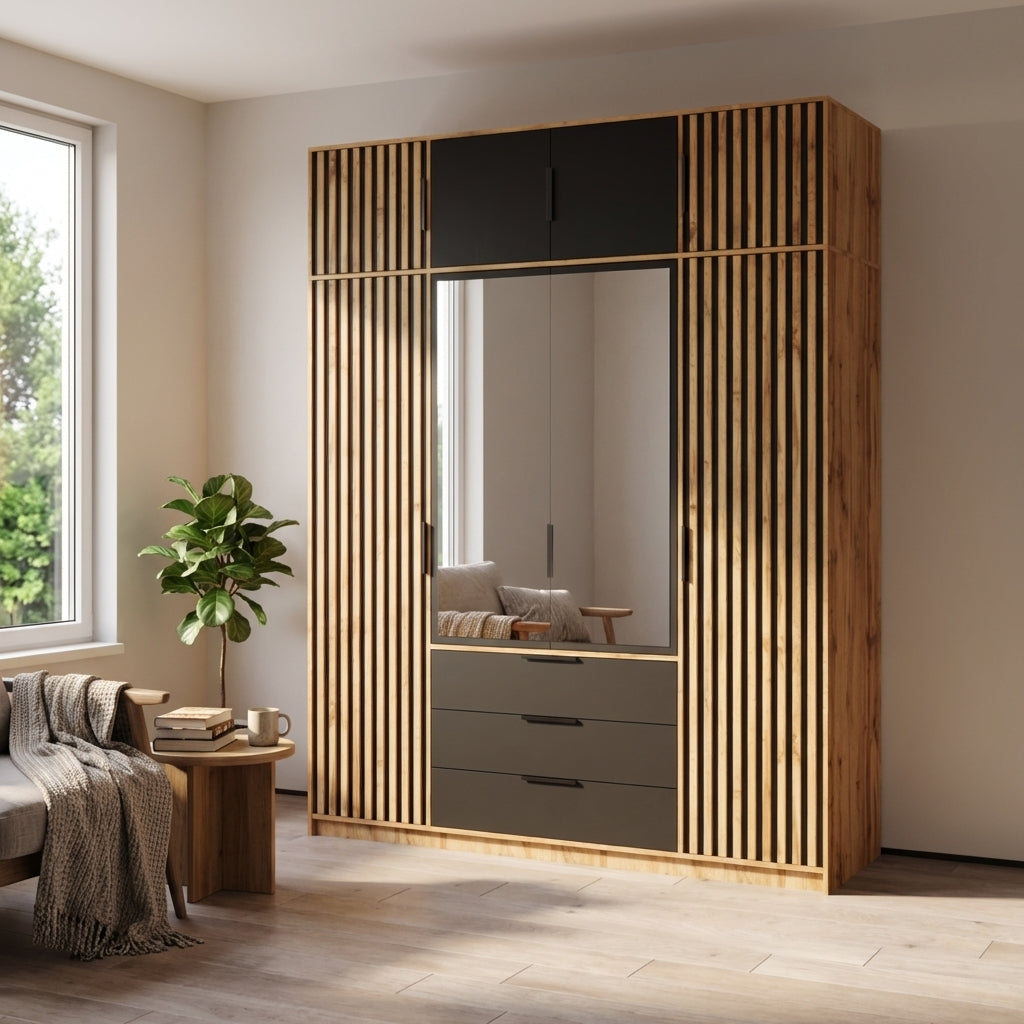 Bali Lux 4D Wardrobe with Extension, Oak, photo 5 of 7