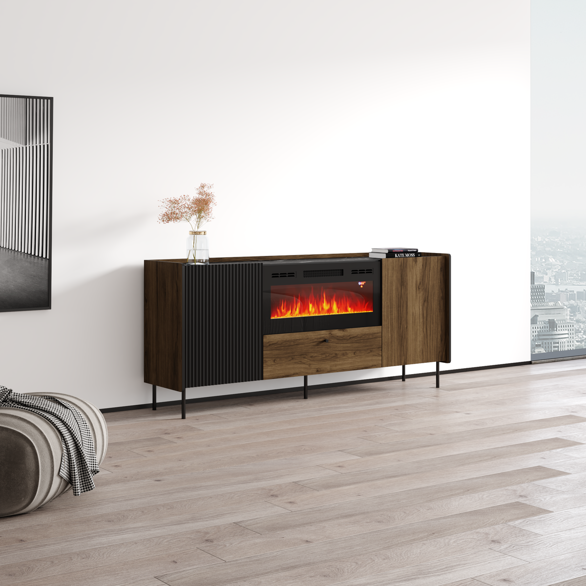 Brandy 180 BL-EF Fireplace Sideboard - Meble Furniture