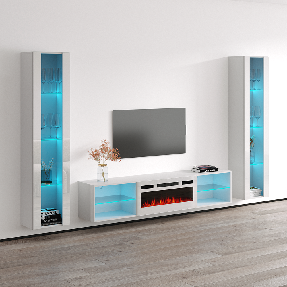Lima WH-EF Floating Fireplace Entertainment Center - Meble Furniture
