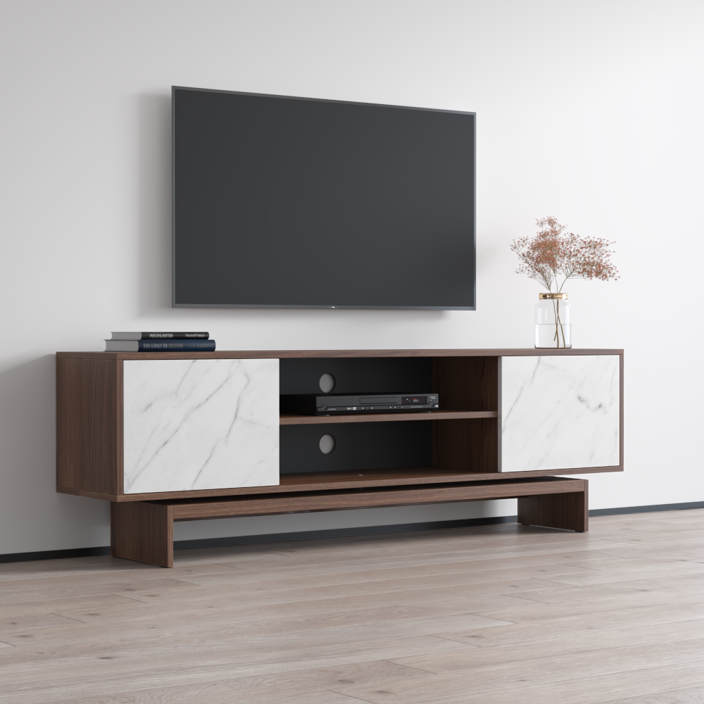 Gram TV Stand, Walnut/White, photo 3 of 7