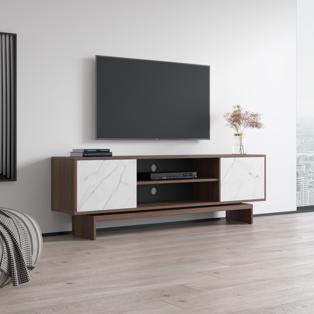 Gram TV Stand, Walnut/White, photo 4 of 7