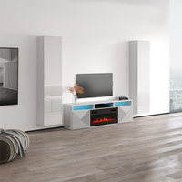 Giza BL-EF Floating Fireplace Entertainment Center - Meble Furniture