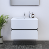 Azurro 2S 80 Floating Bathroom Vanity, Concrete/White, photo 1 of 5