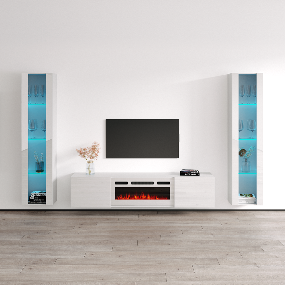 Cali WH-EF Floating Fireplace Entertainment Center - Meble Furniture