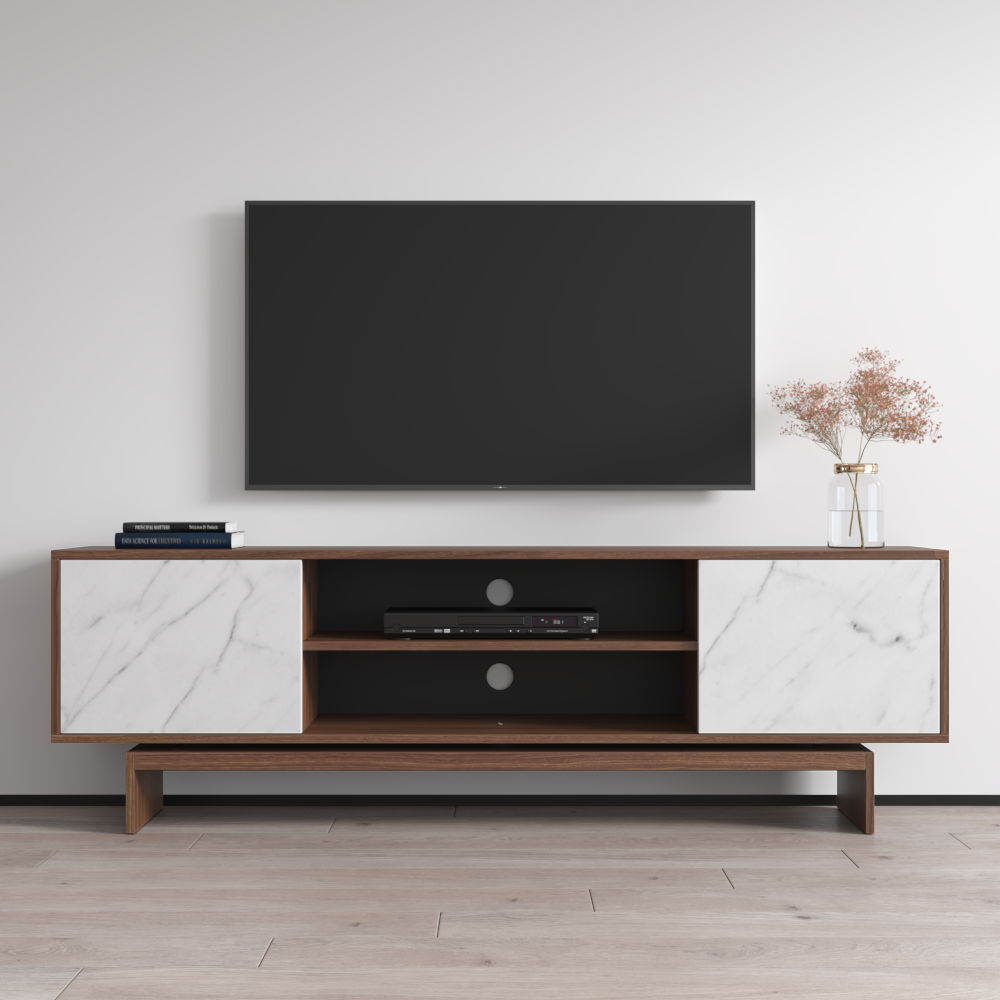 Gram TV Stand, Walnut/White, photo 1 of 7