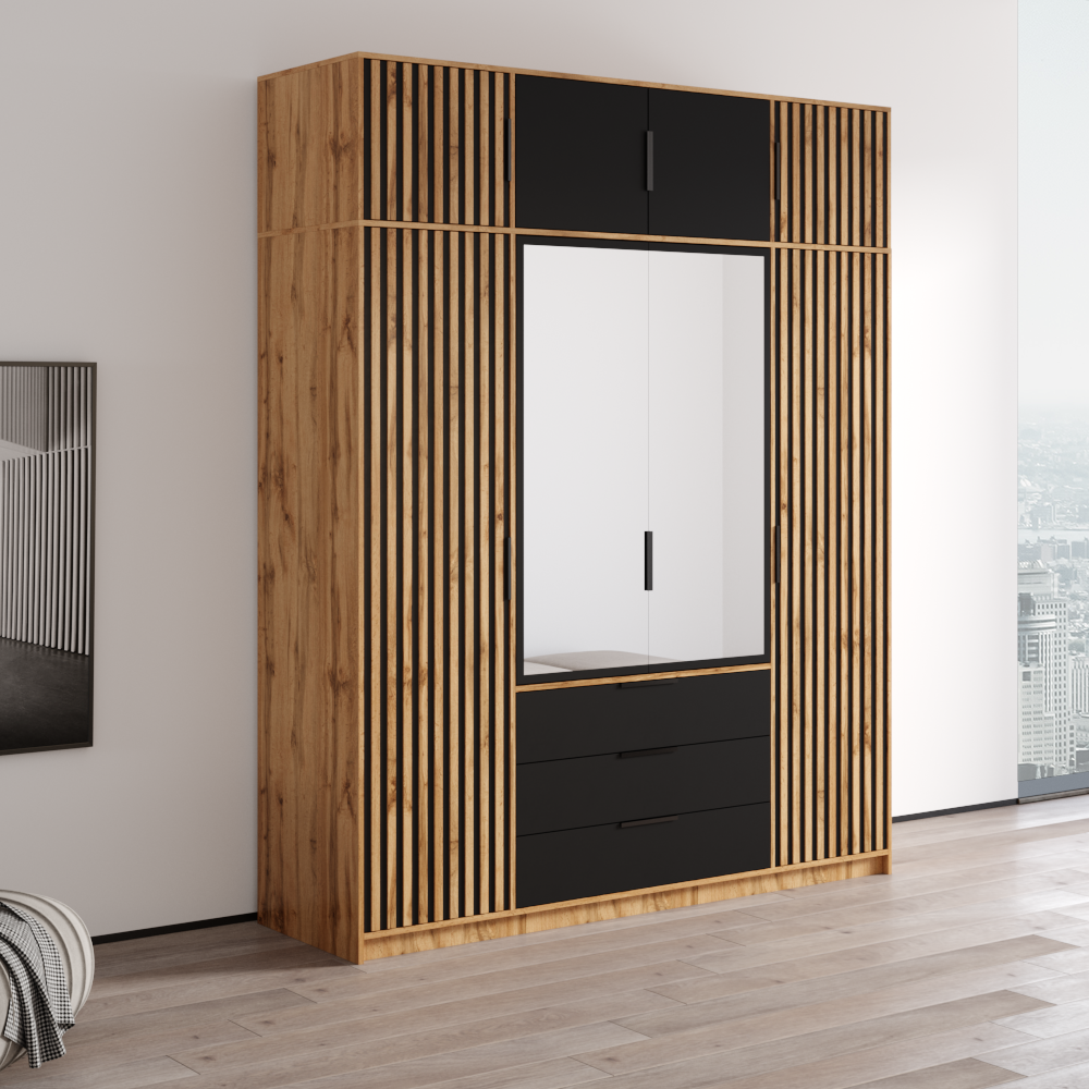 Bali Lux 4D Wardrobe with Extension, Oak, photo 4 of 7