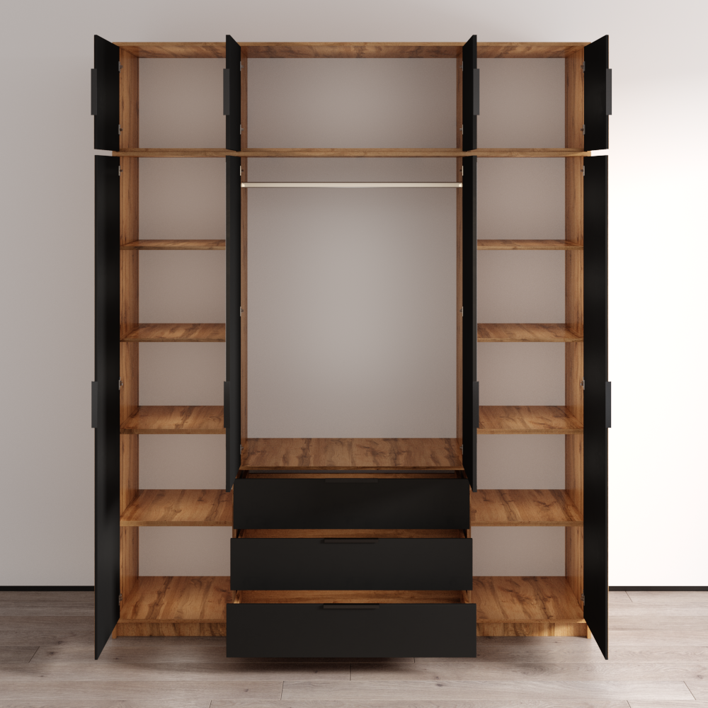 Bali Lux 4D Wardrobe with Extension, Oak, photo 7 of 7