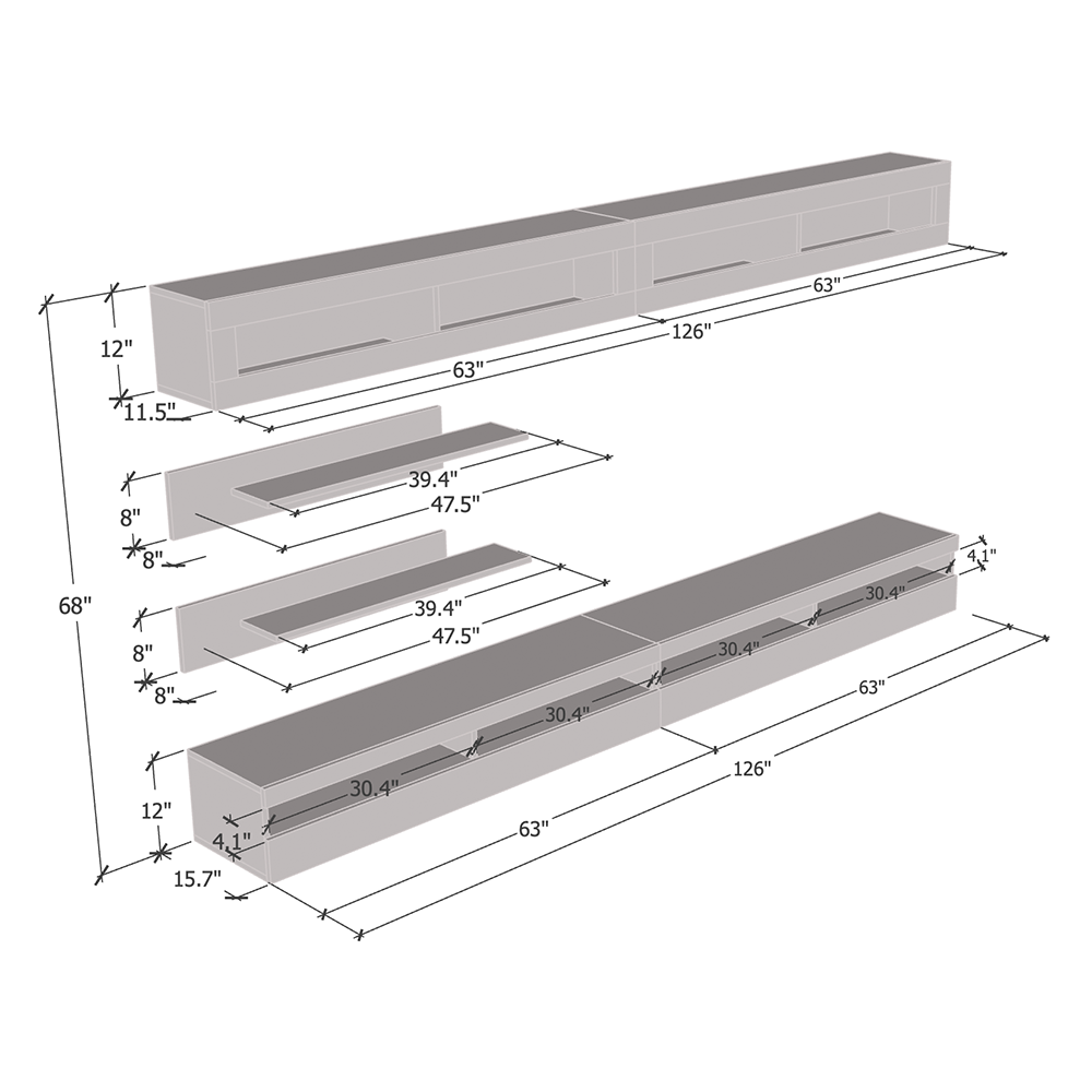 Fly I 35TV Floating Entertainment Center - Meble Furniture