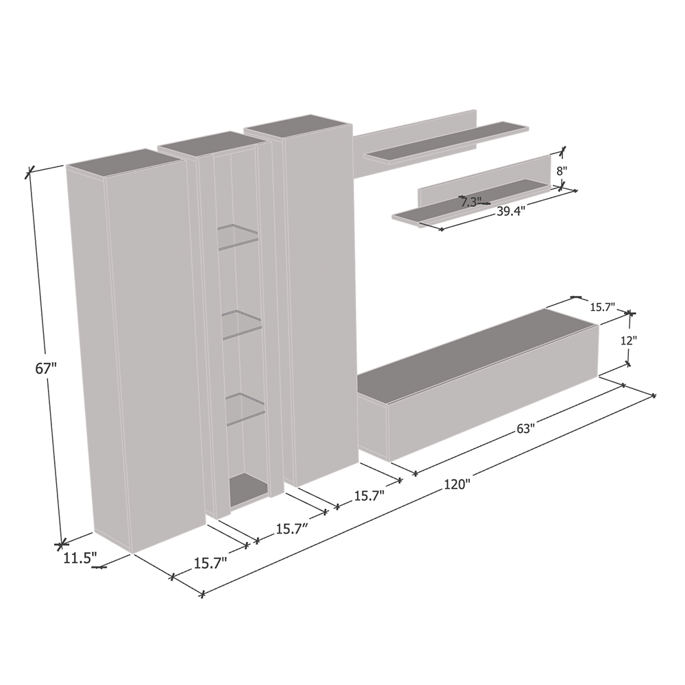 Fly C 30TV Floating Entertainment Center - Meble Furniture