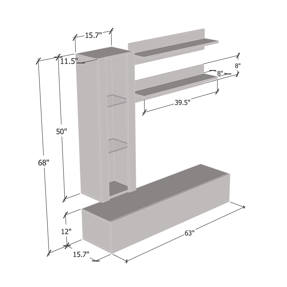 Fly H 30TV Floating Entertainment Center - Meble Furniture