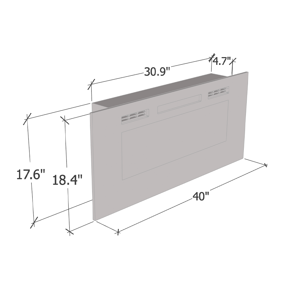 40" Electric Fireplace Heater - Meble Furniture