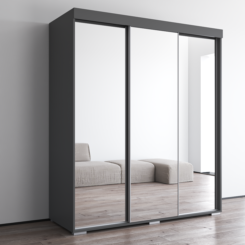 Aria 3D Wardrobe with All Mirror - Meble Furniture