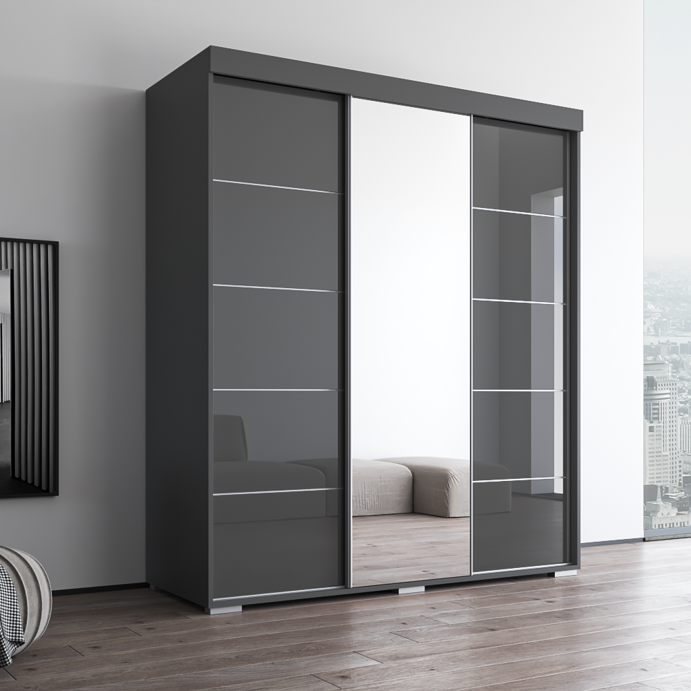 Aria 3D Wardrobe with Mirror - Meble Furniture