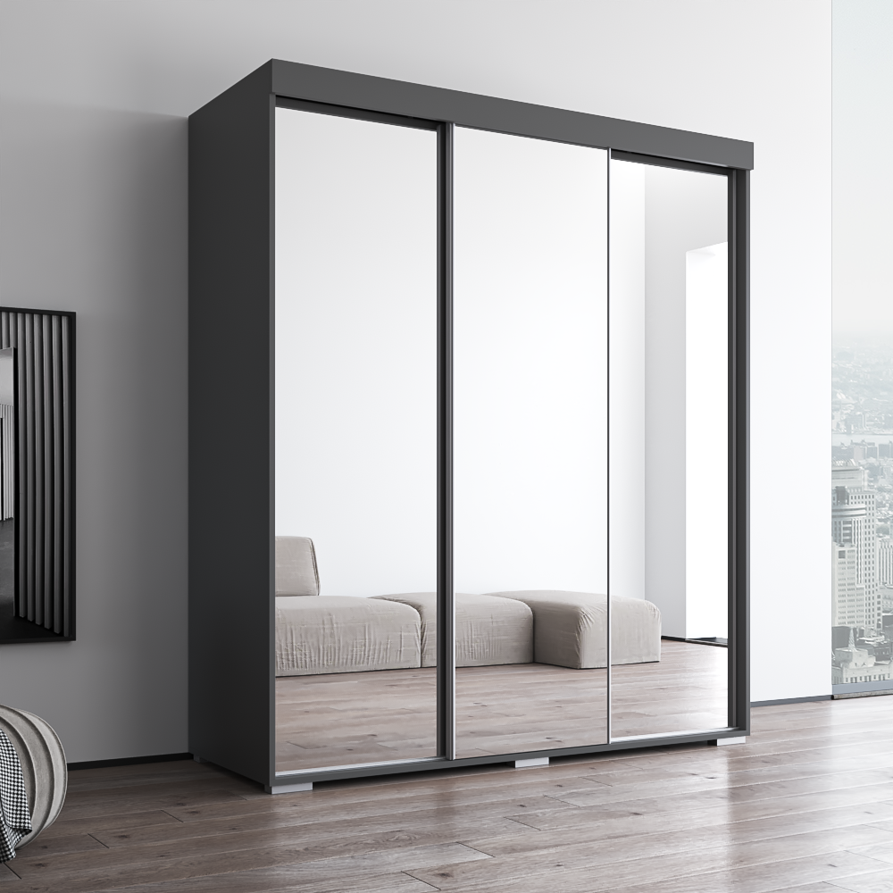 Aria 3D Wardrobe with All Mirror - Meble Furniture