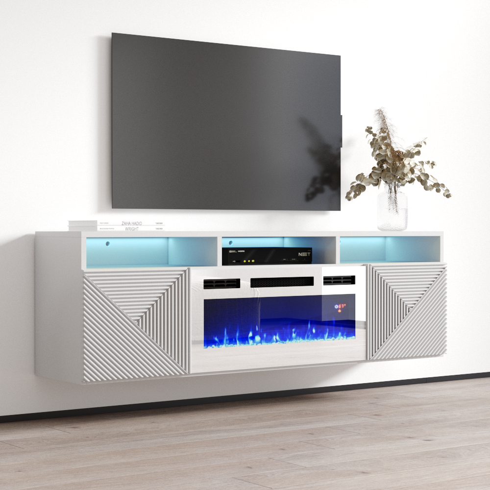 Giza WH-EF Floating Fireplace TV Stand - Meble Furniture