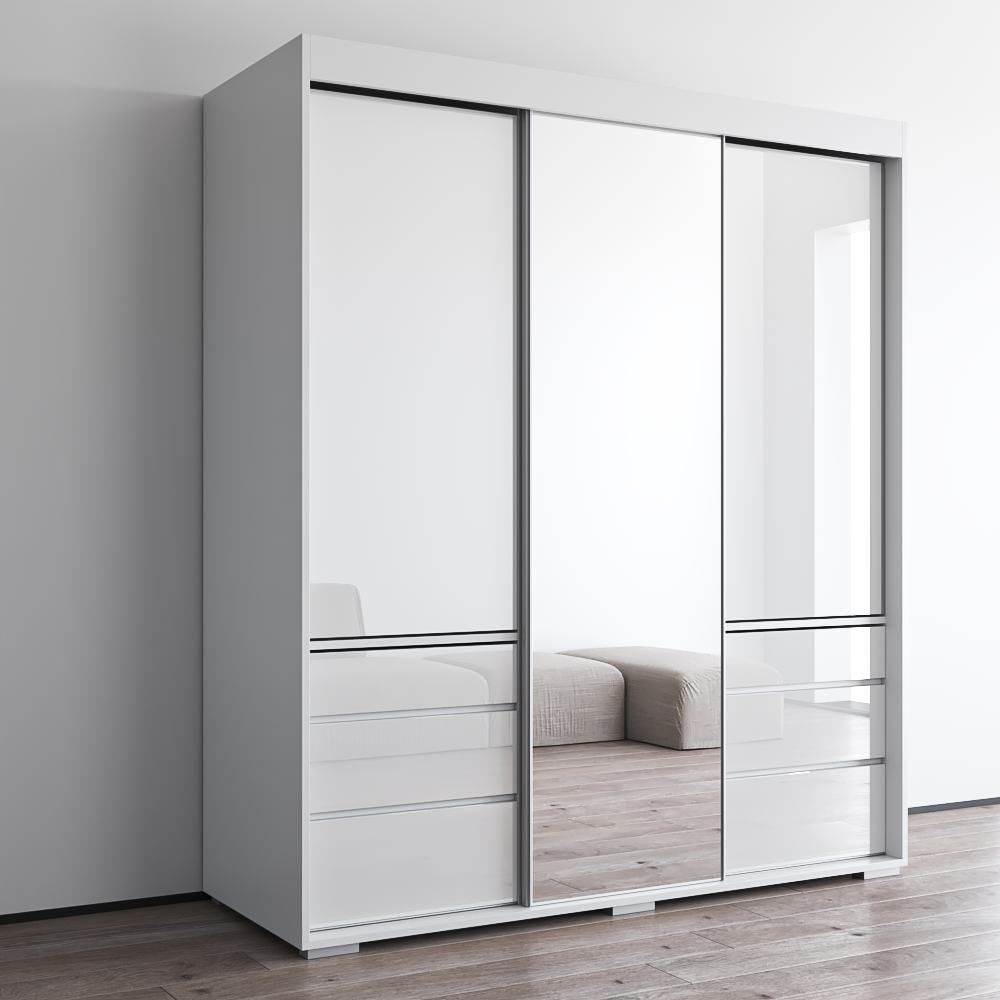 Monaco 3D Wardrobe with Mirror - Meble Furniture