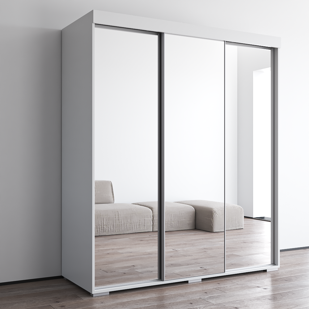Aria 3D Wardrobe with All Mirror - Meble Furniture