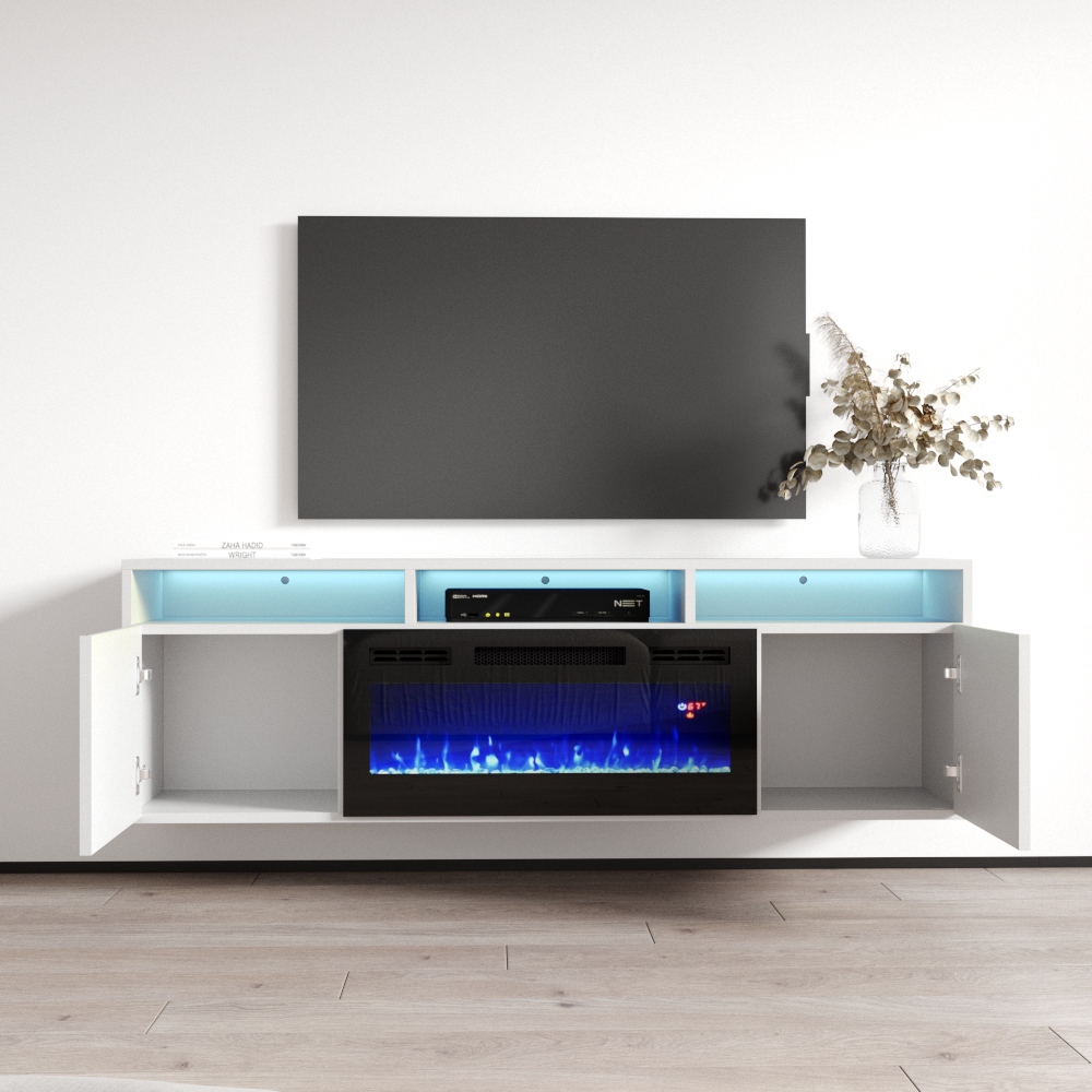 Giza BL-EF Floating Fireplace TV Stand - Meble Furniture