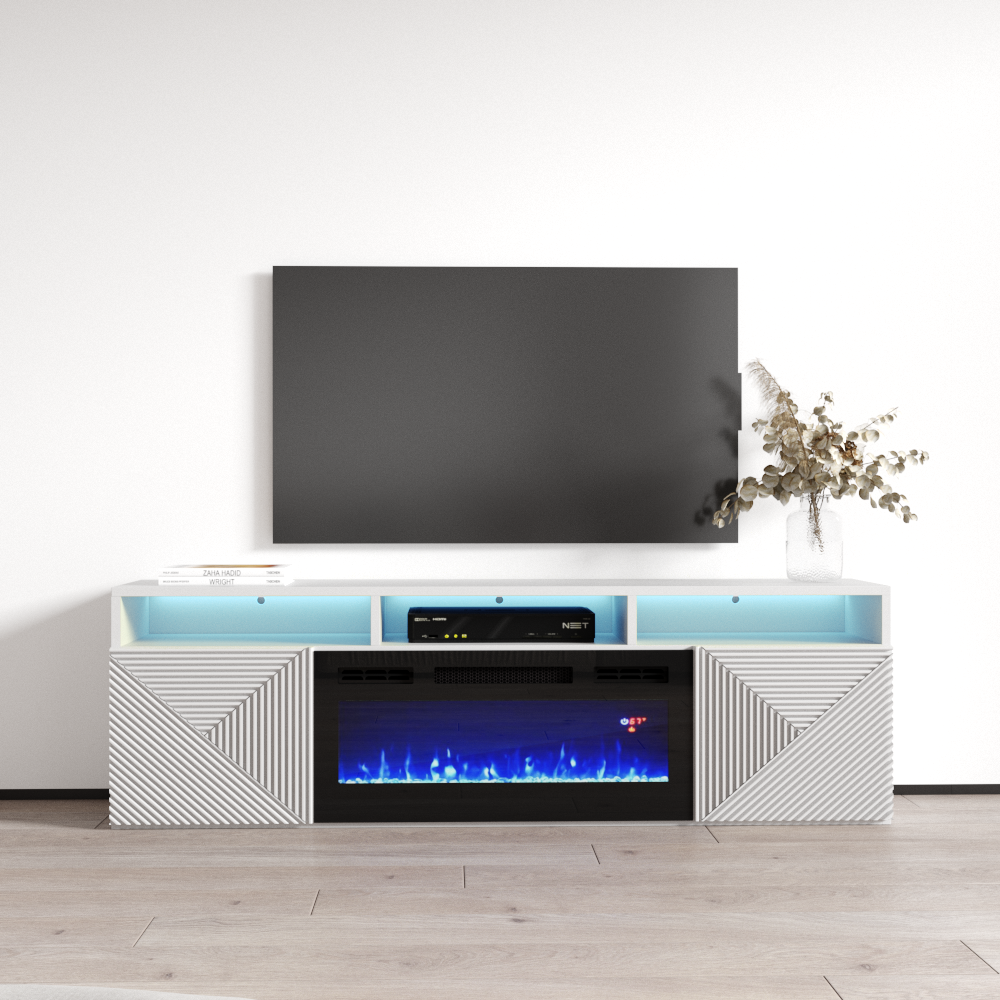 Giza BL-EF Floating Fireplace TV Stand - Meble Furniture