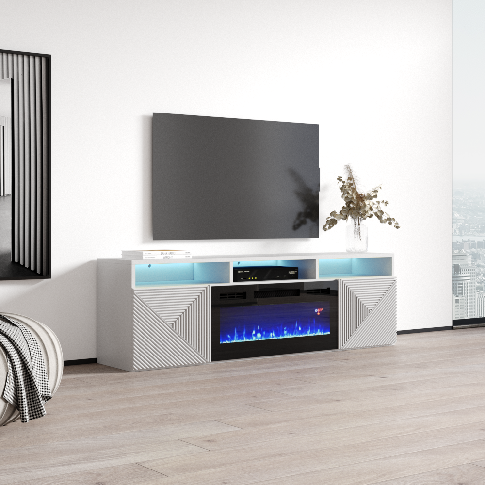 Giza BL-EF Floating Fireplace TV Stand - Meble Furniture