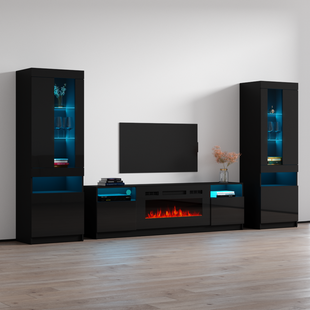 York 02 Fireplace Entertainment Center - Meble Furniture