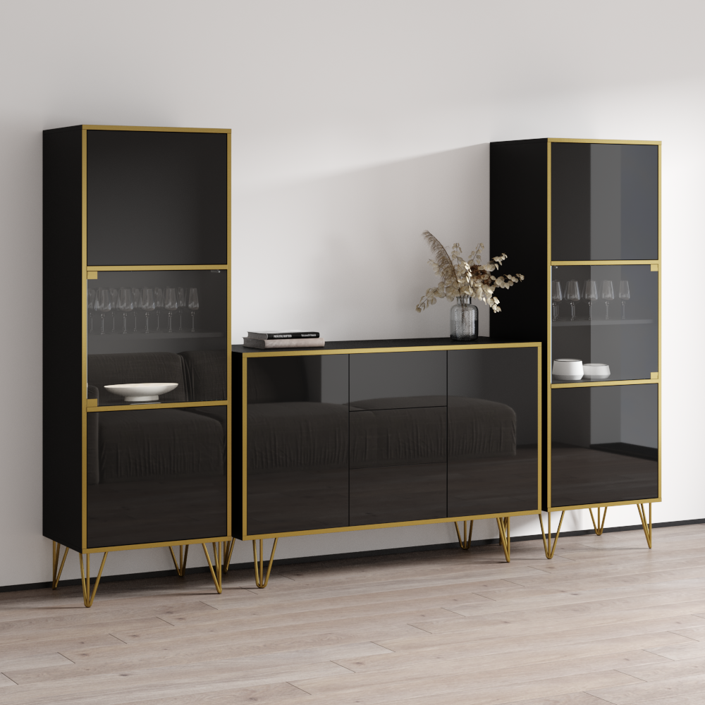 Peri SB-BK-BK Entertainment Center, Black, photo 3 of 6